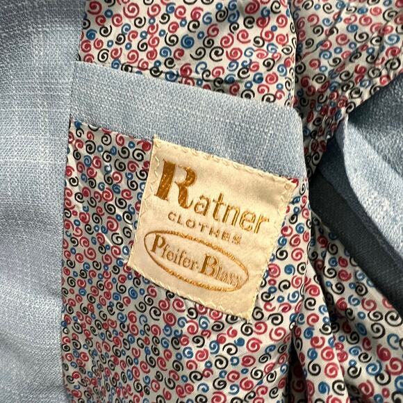 Vintage 70’s Ratner Powder Sky Blue Disco Sport Coat Mod Jacket Blazer - Picture 7 of 9